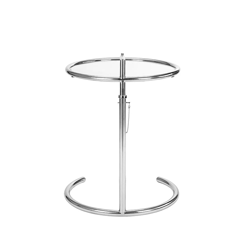 Height Adjustable Glass Side Table compact room view
