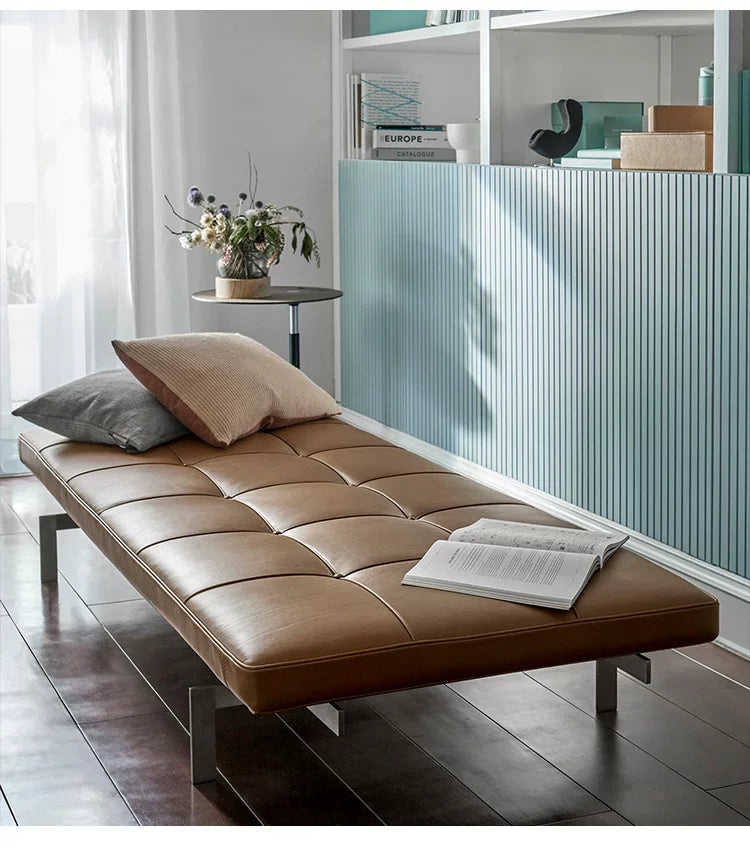 Minimalist Leather Daybed Bench custom color option