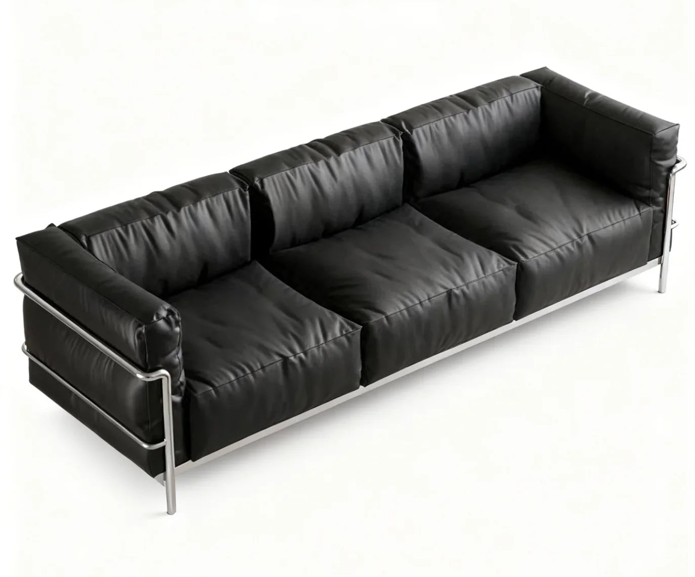 Box Frame Leather Lounge Sofa three seater product view