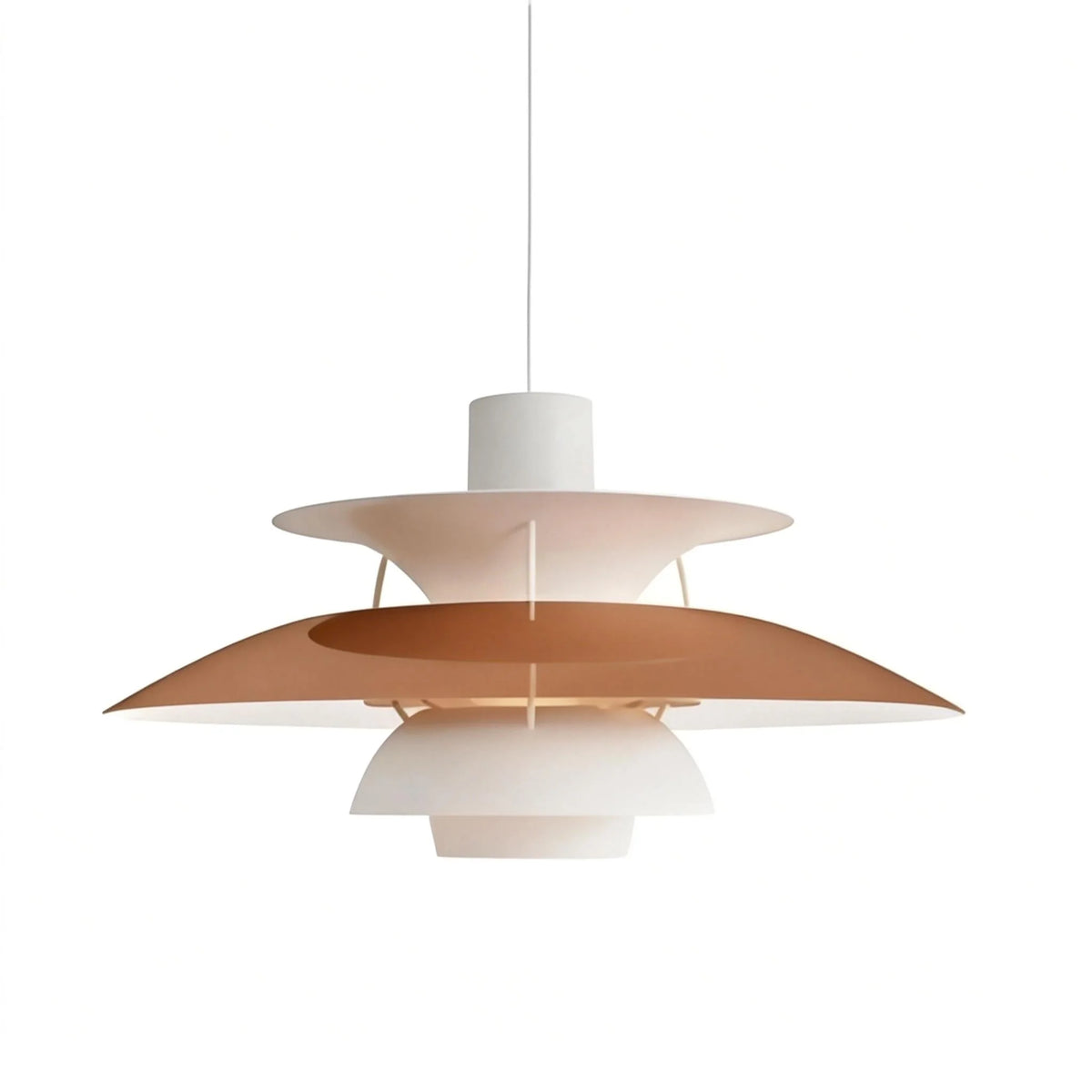 Layered Scandinavian Pendant Lamp in copper red finish