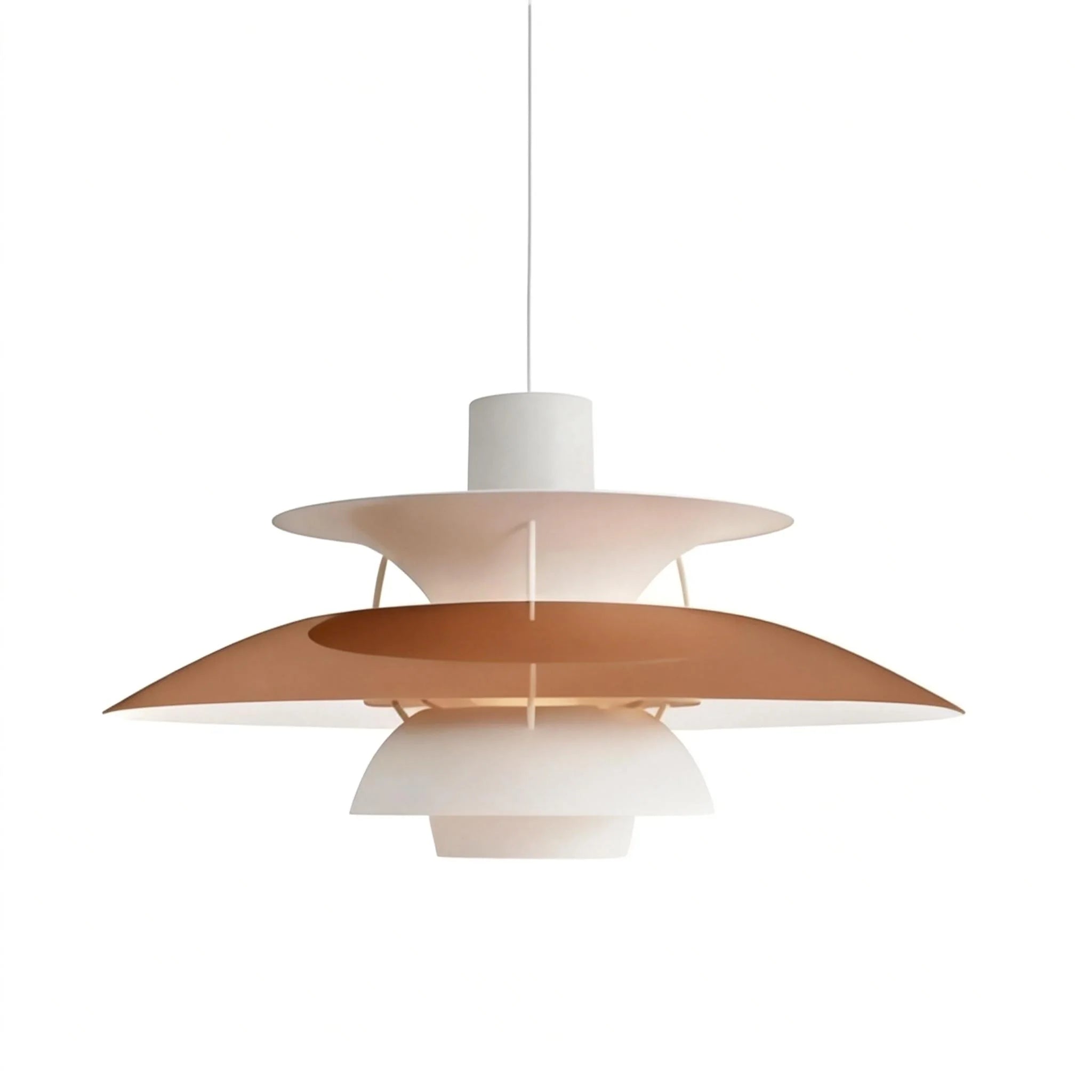 Layered Scandinavian Pendant Lamp in copper red finish