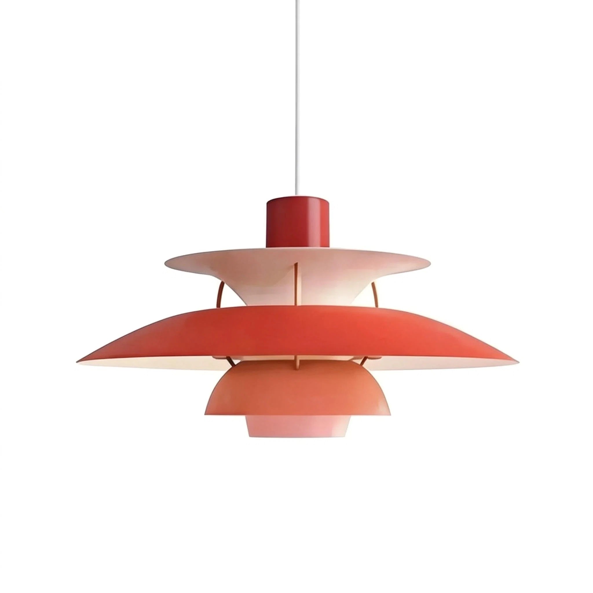 Layered Scandinavian Pendant Lamp in ombre red finish