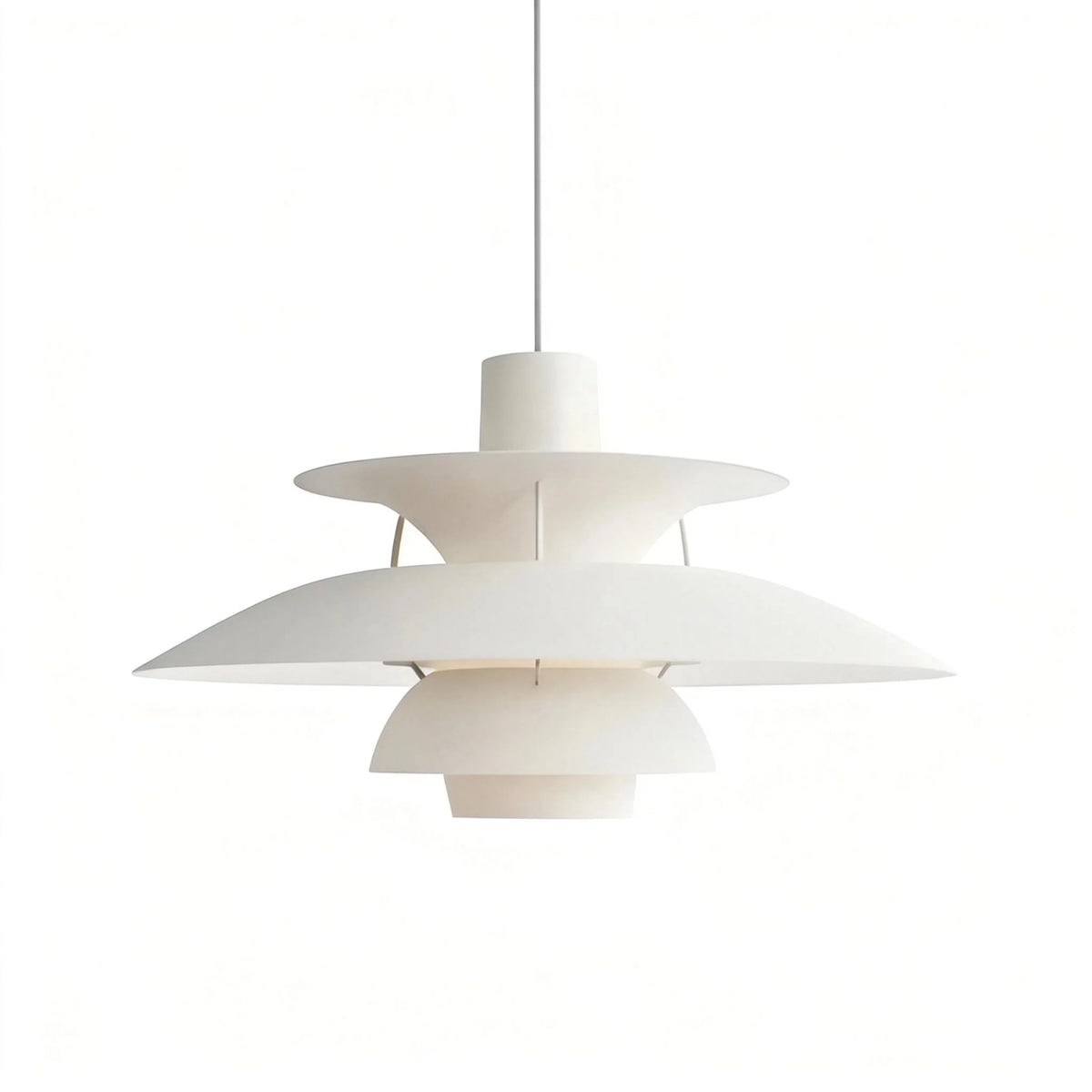 Layered Scandinavian Pendant Lamp in pure white finish