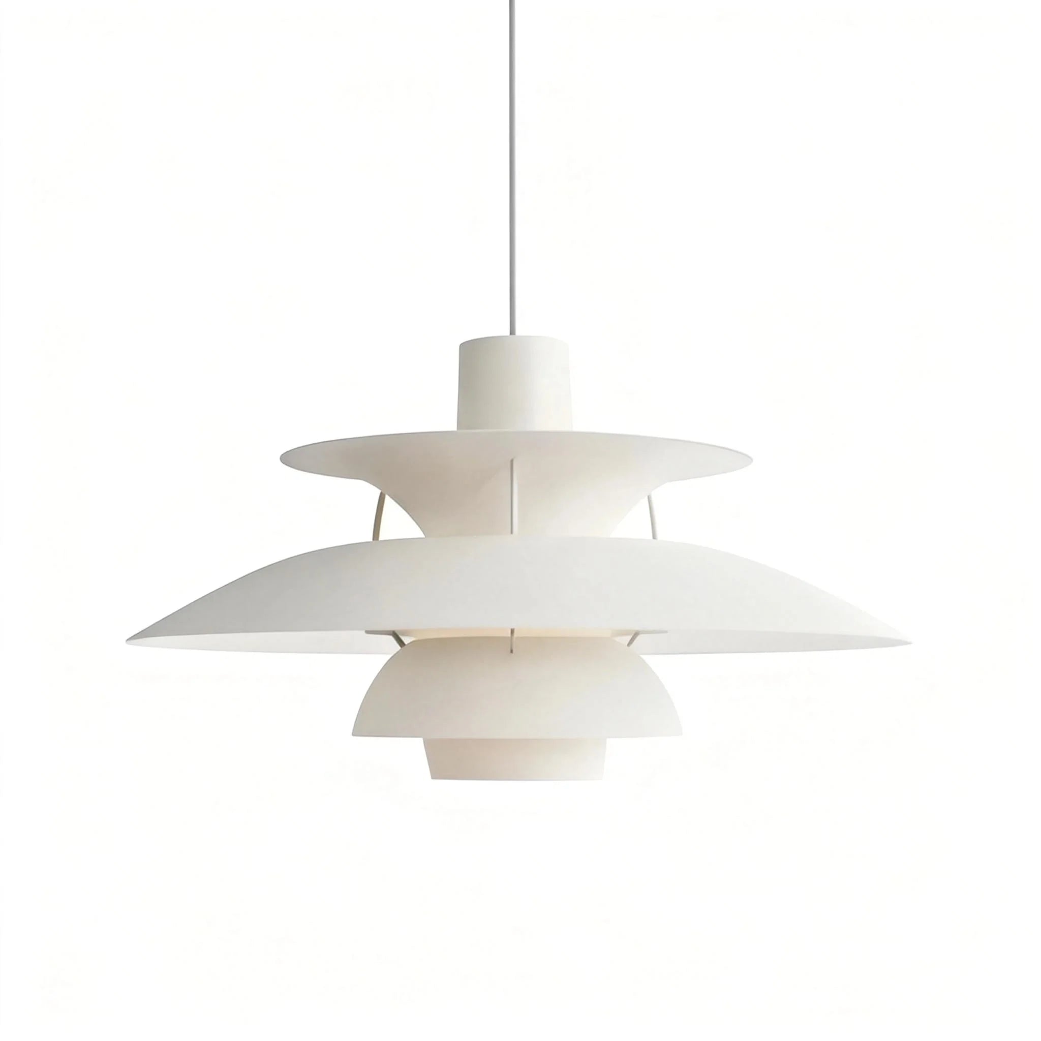 Layered Scandinavian Pendant Lamp in pure white finish