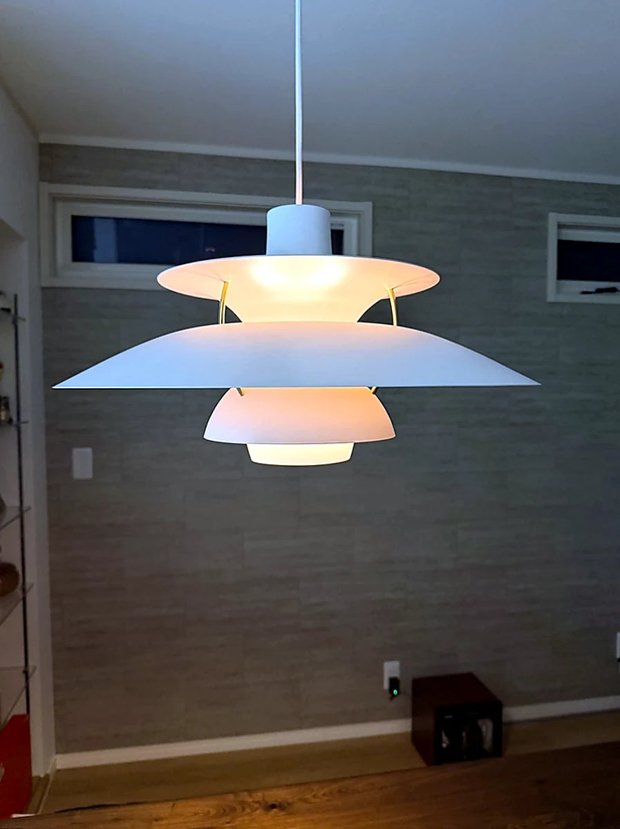 Layered Scandinavian Pendant Lamp with warm light