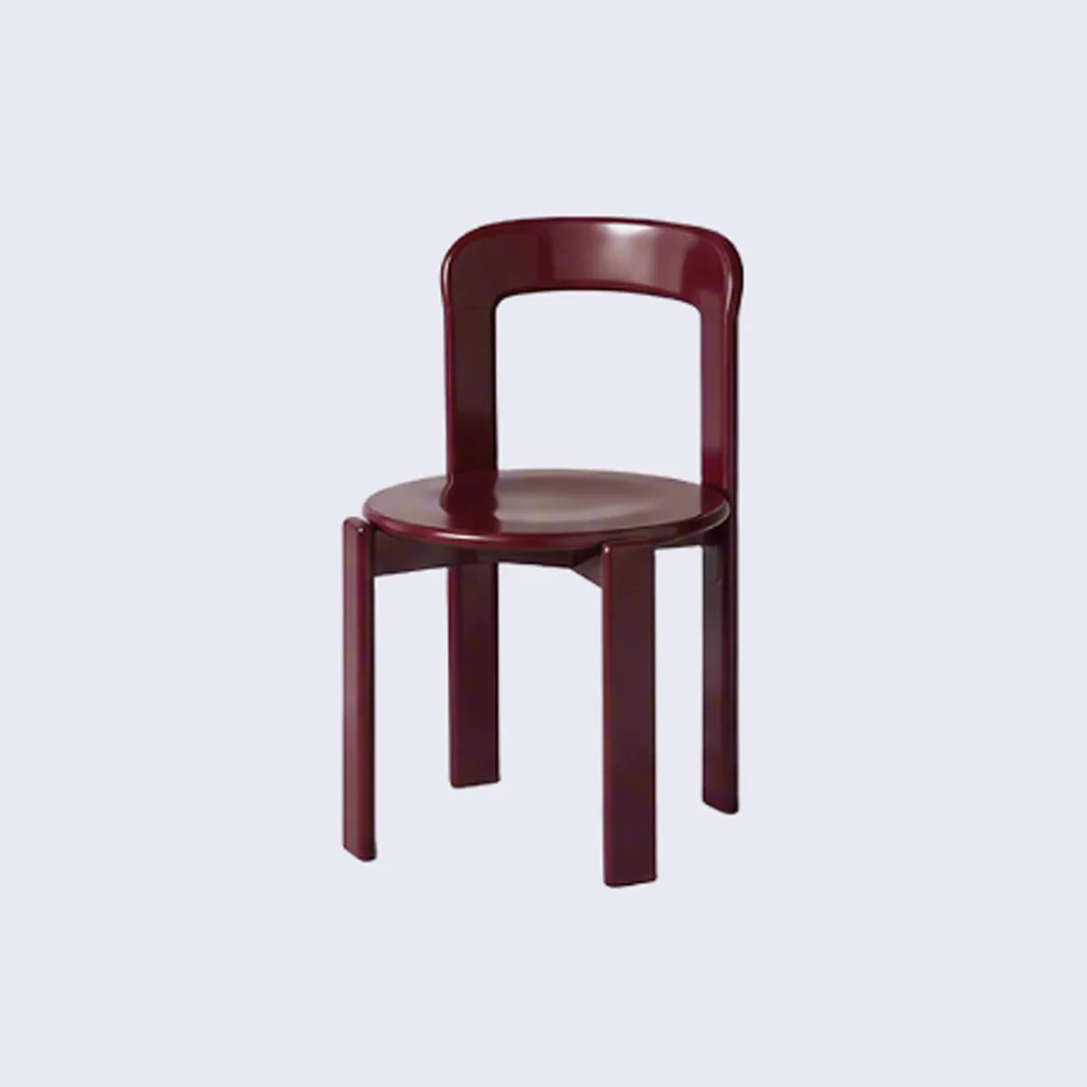 Rounded Wooden Dining Chair Burgundy 1-Piece