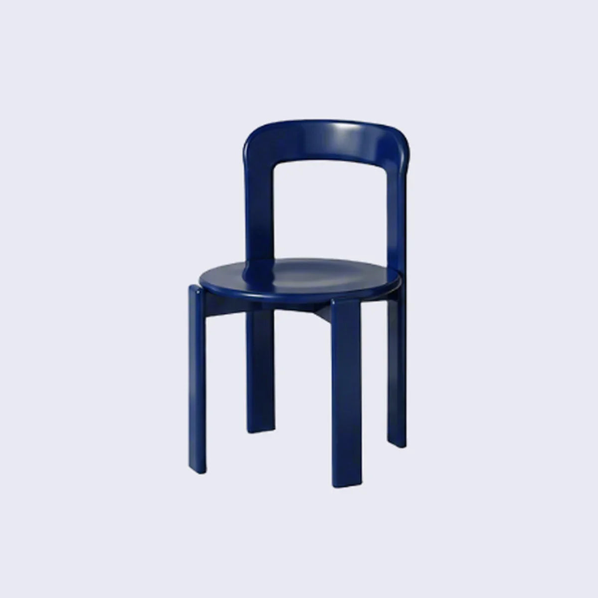 Rounded Wooden Dining Chair Navy Blue 1-Piece