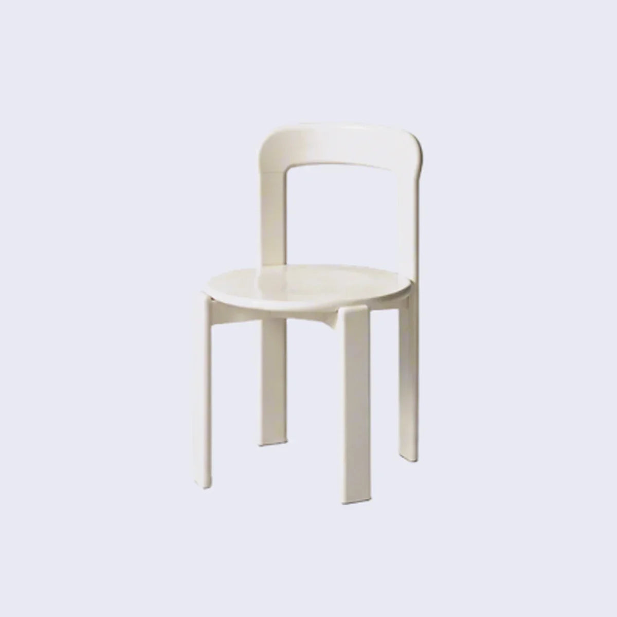 Rounded Wooden Dining Chair Off White 1-Piece