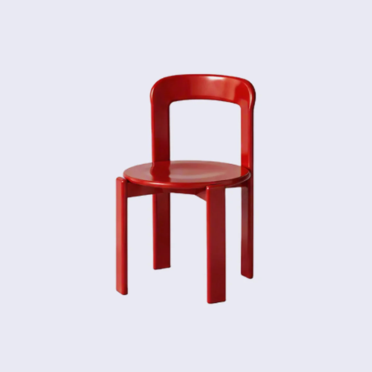 Rounded Wooden Dining Chair Red 1-Piece