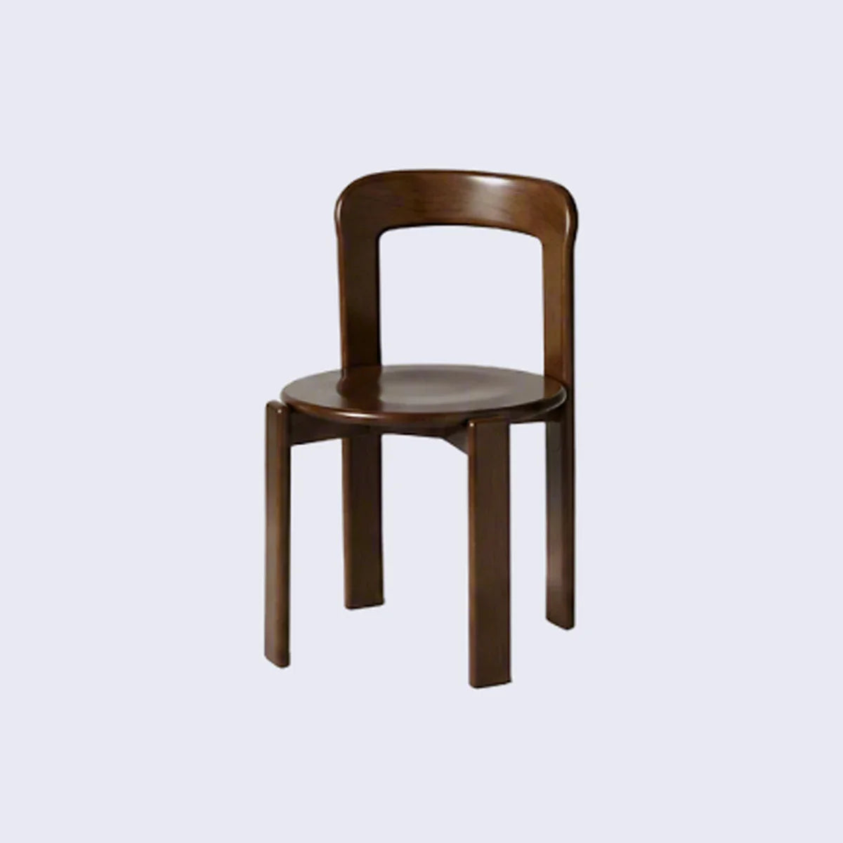 Rounded Wooden Dining Chair Walnut 1-Piece